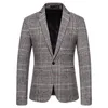 Abiti da uomo di buona qualità Blazer casual da lavoro maschile Blazer da sposa Giacche da uomo Plaid Slim Fit per taglia 4XL