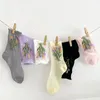 Chaussettes en résille pour femmes, respirantes, amples, en dentelle, maille, froufrous, non fines, ajourées, tulipe, romantique, Floral, pour filles, printemps et été