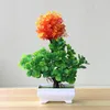 Flores decorativas, planta Artificial, bonsái de simulación, maceta de árbol pequeño, decoración de fiesta en maceta a la moda, suministros para el hogar DIY falsos