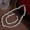 Choker elegant liten ris barock pärlhalsband uttalande bröllop lyxiga naturliga sötvattens smycken för kvinnor minimalistiska