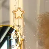 Portachiavi Ciondolo riflettente stella a cinque punte Creativo K9 Prisma di cristallo Campanelli eolici Decorazioni per ornamenti da giardino per regali di amici di famiglia