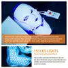 Máscara facial massageadora LED com pescoço Cuidados com a pele 7 cores Máscara facial Tratamento Beleza Anti Acne Terapia Clareamento Coreano Led Spa Máscara Máquina 230826