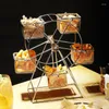 Assiettes frites ailes de poulet grande roue support Snack Vintage fête rotatif pâtisserie Cupcake support fruits Dessert assiette