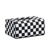 Mugs Home Schwarz-weißes Schachbrettmuster, Leder-Taschentuchbox, weiche Dekoration im Schlafzimmer, Schublade