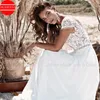 Urban Sexy Dresses Boho Wedding Dress Kort ärmar Lace Appliques Vestido de Novia Sexig Chiffon Women Bride Gown Beach Robe Mariage Troywjuk 230826