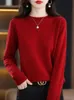 Womens Sweaters Aliselect Fashion 100% Merino Wool Cashmere Women Knitted Sweater ONeck Long Sleeve Pullover Autumn Clothing Jumper Top 230826