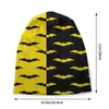 Baretten Zwart Geel Bat Patroon Motorkap Hoed Gebreid Hip Hop Herfst Winter Ski Skullies Mutsen Unisex Volwassen Warme Cap voor tweeërlei gebruik