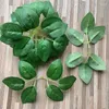 Dekorativa blommor 20st Silk Green Leaf Artificial Plants Rose Leaves Brud Wrist Realistic Stems