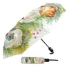 Parapluies poulet sur l'herbe parapluie automatique portable pliant ensoleillé et pluvieux femmes parasol