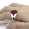 Cluster Rings Turkish Handmade Jewelry 925 Sterling Silver Men Ring With Red Agate Stone Thai For Male Women Gift