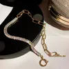 Choker Austyn Luxus Zirkon Kristall Halsketten Für Frauen Geometrische Edelstahl Strass Aussage Hochzeit Schmuck