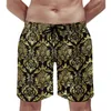 Mäns shorts Summer Board Barock Floral Surfing Retro Flower Print Design Beach Short Pants roliga snabba torra badstammar plus storlek