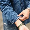 Erkekler Elbise Gömlekleri Notzhan Chambray Gömlek Erkekler Gömlek Wabash Stripe Shirt İş Gömlek Selvedge Kot pantolon Denim Vintage Longsleeve Gömlek Erkekler için 230826