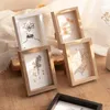 Frames Wooden Po Frame Dry Flower Holder Kpop Pocard Picture Display Stand Living Room Desktop Decor Wall Hanging Ornament