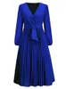 Robes décontractées Ouslee plissée pour femmes automne lanterne manches fête nuit robe taille haute longue mariage bal demoiselle d'honneur robes