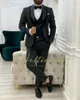 Mäns kostymer blazers kostym homme mariage formell mode svart smal passform för män 3 stycke brudgum bröllop kostym tuxedo senaste kappbyxa design 230827