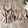 Conjunto de pijamas para mujer, camisón Sexy para mujer, pijama con tirantes, ropa de hogar de encaje negro de dos piezas de verano