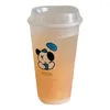 Waterflessen Gemakkelijk mee te nemen Plastic beker Food Grade Koffie Hittebestendige Drink Cartoon Puppy Fles