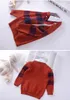 Pullover Shirt collar Boys Sweaters Baby stripe Plaid Pullover Knit Kids Clothes Autumn Winter Children Sweaters Boy Clothing 230826