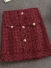 Vestido de dos piezas Otoño Invierno Pequeña fragancia Vintage Tweed Conjunto de dos piezas Mujer Chaqueta corta de lana de un solo pecho Abrigo Mini falda Conjunto de 2 piezas 230827