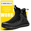 Boots CHNMR High Top Breathable Safety Shoes For Men Steel Toe Work Antismashing Construction Sneaker Reflective Male 230826