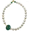 Ras du cou HABITOO 20 ''Style rouge bleu vert pierre blanc Baroque Reborn Keshi collier de perles dame bijoux de mode