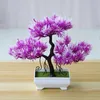 Dekorativa blommor konstgjorda växter bonsai plastträd falska växt krukta ornament för hemrum bordsdekoration el trädgård dekor