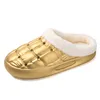 GAI GAI GAI Winter Fleece Thickened Warm Home Cotton Slippers Men Woman Golden Sier Green Orange Fashion Trend Couple