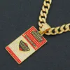 Hip Hop Men Rapper Diamond Pendant Necklace Shiny Swisher Sweets Candy Box Pendant Full Zircon Jewelry Night Club Accessory Sweater CollarBone Cuban Chain 1805