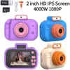 Speelgoedcamera's 4000W Kindercamera Digitaal Kinderen High Definition Voor Achter Dubbel 2 Inch HD IPS Scherm Opladen via USB Aanbevolen 230826