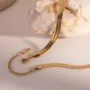 Łańcuchy luksus minimalistyczny 2 mm łańcuch 18 -karatowy złoto plisowany stal nierdzewna