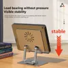 Tablet PC-standaard Opvouwbare mobiele telefoonhouder 360 graden draaibare uitgeholde tabletverhoger Antislip tablethouder in hoogte verstelbaar voor 4,7-12 inch 230826