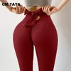 Calças femininas CMYAYA Leggings Stretchy Cintura Alta Yoga Mulheres BuLift Gym Workout Calças Fitness Sports Wear Bottom