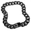 Chains Jewelry 316L Stainless Steel Curb 24mm Solid Heavy Chain Black Tone Necklace Choker