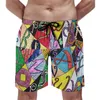 Herr shorts sommar gym ord graffiti sport fitness street art tryck anpassade bräde korta byxor avslappnad snabb torr badstammar plus storlek