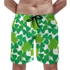 Men's Shorts Shamrock Print Board Celebrate St Patricks Day Running Surf Beach Short Pants Funny Printed Large Size Swimming Trunks