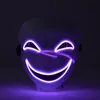 Party Masks Naucao Halloween LED MASK SMILING CLOWN FACE ROLE SPELA Kostym Rekvisita för föreställningar Makeup Parties 230826