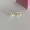 Boucles d'oreilles simples géométriques bleu rose blanc Zircon coeur pour femmes, bijoux d'oreilles petites boucles d'oreilles noires, accessoires de mode