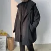 Trench da uomo DIMI Capispalla casual maschile Hip Hop Streetwear Giacche con cappuccio da uomo Cappotto nero Harajuku giacca a vento