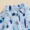 Women's Swimwear 0-3T Boys Swimsuit Bikini Set Baby Surfboard Tree Print Short Sleeve Sunscreen