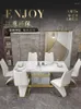 Dinnerware Sets Bright Rock Table Home Modern Simple Luxury High-end Rectangular Dining Tables And Chairs Combination