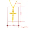 Kedjor Cross Necklace 18K/24K smycken Tillbehör Kopiera Pure 24K Gold Brass Anti Allergy JP173 18K Färg