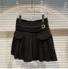 2023 new Black sexy street casual designer skirts women's high-waisted metal letter D pendant to prevent light out mini skirt