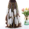 Hair Clips Feather Crown -selling Headdress Bohemian Hairband Exotic Hippie Pearl Hairbands Accessories