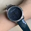 Orologi da polso Saldi completi MINI Cristalli blu scintillanti Perline Orologi da donna Stupendo marchio di moda Orologio da polso in vera pelle al quarzo 3ATM