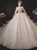 Abito da sposa lucido di lusso con perline di cristallo con spalle scoperte Manica lunga Africa Abiti da sposa con grande fiocco Treno staccabile vestido de noiva Abiti da sposa di cristallo di lusso