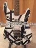Personalizado Eddie Edward Van Halen Branco Black Stripe Series Rude Conversation Guitarra Elétrica Floyd Rose Tremolo Bridge Locking Nut Whammy Bar Chrome Hardware
