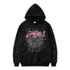 Felpe con cappuccio da uomo Felpe con cappuccio Ragnatela Rosa Y2K Grafica Punk Pullover Zip Up Felpe con cappuccio in pile Uomo Goth Streetwear Donna Abbigliamento invernale 230826