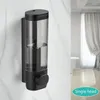 Dispensador de sabão líquido 300ml manual montado na parede imprensa para prato loção chuveiro gel shampoo câmara