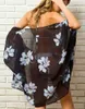 Summer Women Floral Kimono Swim Coverps żeńska plaża boho bajnik kąpiel